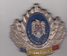 Romania - Republic - Cap Badge  - Ministry Of Justice - Politie En Rijkswacht