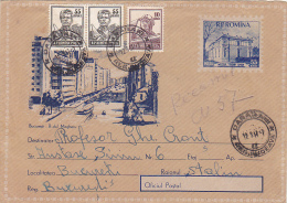 2652A   TRAMWAYS,THE MAGHERU AVENUE-BUCHAREST-TRAM  COVER POSTAL STATIONERY 1957 ROMANIA - Tram