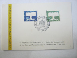 Schweinfurt , Karte Mit Sonderstempel - Schweinfurt