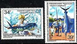 NEW CALEDONIA FISHING COMPETITION (?) SET OF 2 34&39 FRANCS MUH 1980 SG632-3 READ DESCRIPTION !! - Nuevos