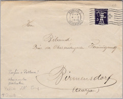 Schweiz 1916-01-04 Zürich 2 Perfin-Brief "O.F." #O008 Brief Nach Birmensdorf - Storia Postale