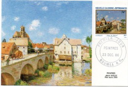 Carte En 1° Jour Du 23/12/1986  NOUMEA (( Peintre  Alfred SISLEY )) - Neukaledonien