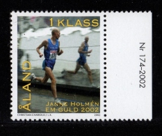 ALAND 2002 Un Timbre YT N° 213**-MI 213** BDF Hommage A Janne Holmen Médaille D'or Au Marathon European Gold Medallist - Aland