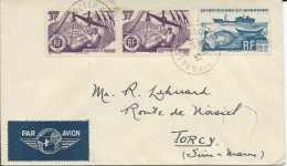 SPM - 1949 - ENVELOPPE PAR AVION Pour TORCY - Lettres & Documents