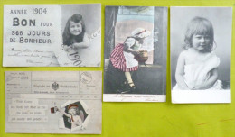 CPA LOT 4X Photo Montage Bergeret Fille Bon 366 Jours POUR 1904 Prost Gluckstadt Ange Chope Biere Kepi - Collections, Lots & Séries