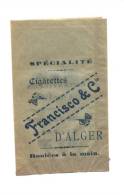 Petit Sac Papier D´échantillon De 6 Cigarettes  -   Francisco Et Cie  à  Alger - Estuches Para Cigarrillos (vacios)