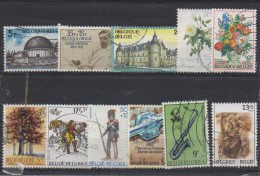 BELGIQUE -  12 Timbres  Obl. / Used - Colecciones