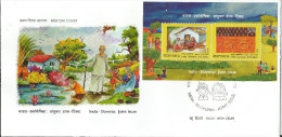 India - Slovenia 2014 FIrst Day Cover  With M/S Joint Issue India Children Day Kinder Tag, First Day Cancelled - Cartas & Documentos