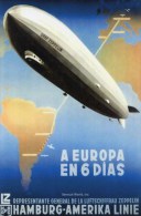 Graf Zeppelin Travel Poster Postcard Airship Hamburg Germany South America Line - 18700 - Dirigibili