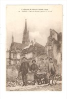 CPA : 68 - Thann : Dans Les Ruines Pendant La Guerre - 4 Hommes Dans Les Ruines Derrière Une Moto - War 1914-18