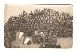 Carte Photo :Important Groupe De Soldats = Gradés + Drapeaux ( Lieu à Déterminer ) - Regimenten