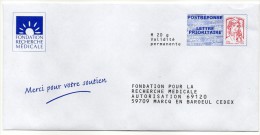 Entier Postal PAP Réponse Fondation Recherche Médicale Nord Marcq En Baroeul  Autorisation 69120 N° Au Dos: 14P158 - Listos Para Enviar: Respuesta /Ciappa-Kavena