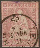 SWITZERLAND 1854 10c Helvetia SG 49a U #KG263 - Used Stamps