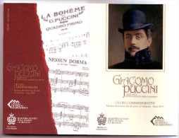 2€ Commémorative SAN MARINO 2014 GIACOMO PUCCINI  FDC - San Marino