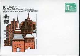 DDR PP18 C2/018 Privat-Postkarte ICOMOS BAUTEN ROSTOCK 1984  NGK 4,00 € - Private Postcards - Mint