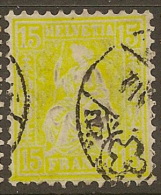 SWITZERLAND 1862 15c Helvetia SG 63 U #KG267 - Gebruikt