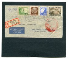 Deutsches Reich Brief Einschreiben  Zeppelin Chicagofahrt Weltaustellung 4M 1933 - Usati