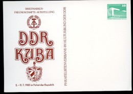 DDR PP18 D1/001 Privat-Postkarte AUSSTELLUNG WAPPEN DDR-KUBA Berlin 1982 NGK 3,00 € - Private Postcards - Mint