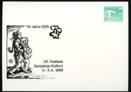 DDR PP18 D1/004 Privat-Postkarte SORBISCHES KULTURFESTIVAL Bautzen 1989  NGK 3,00 € - Private Postcards - Mint