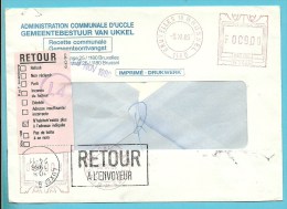 Brief (Drukwerk/Imprime) Met Roodfrankeering BRUXELLES Naar LUXEMBOURG, Stempel + Strookje RETOUR.... - 1960-79