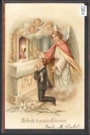 PREMIERE COMMUNION - ANGES - CARTE EN RELIEF - PRÄGE KARTE - TB - Communion