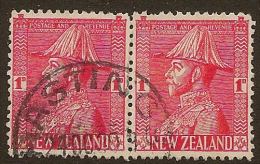 NZ 1926 1d Admiral WT Pair SG 471 U #IU12 - Used Stamps