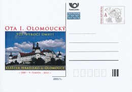 Czech Rep. / Postal Stat. (Pre2012/32) Otto I Of Olomouc (1045-1087) Duke Of Olomouc, 925 Death Ann.; Hradisko Monastery - Abbayes & Monastères