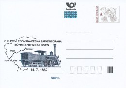 Czech Rep. / Postal Stat. (Pre2012/37) Czech Western Railways (1862) Smichov (Prague) - Pilsen - Furth Im Wald - Postkaarten