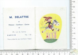 MINI CALENDRIER: Année 1966, 2 Volets, M. Delattre Patissier à Carvin - Kleinformat : 1961-70