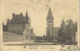 Bourg-Léopold  -  L´église Et La Poste ;  1936 - Leopoldsburg