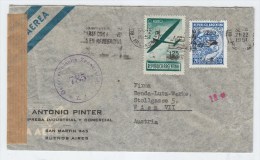 Argentina/Austria AIRAMAIL CENSORED COVER 1951 - Luftpost