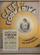 Plaque Publicitaire Carton 30cm X 22cm  Café La Fornarina  Antonin Sève Salon De Provence  (Bouches Du Rhône) - Pappschilder