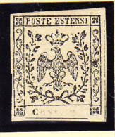 MODENA Sass.# 40* Mit Falz 1852 (25Cent.) Abart Ohne Wert Und Ziffer - Modène