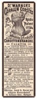 Original Werbung - 1884 - Dr. Warner`s Corsets , Fanrik In Stuttgart , Korsett , Corset !!! - Encaje