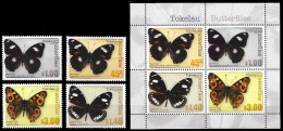 (166-167) Tokelau  Butterflies / Papillons / Schmetterlinge / Vlinders  ** / Mnh  Michel 437-40 + BL 51 - Tokelau