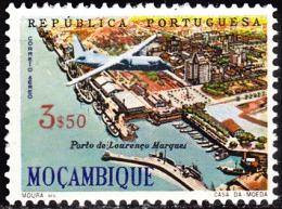 MOÇAMBIQUE -CORREIO AÉREO- 1963,  Avião Sobrevoando Empreendimentos Locais.   3$50  ** MNH   :MUNDIFIL Nº 26 - Mozambique
