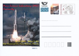 Czech Rep. / Postal Stat. (Pre2012/44) Mars Science Laboratory (MSL) Curiosity (1) 26.11.2011 Atlas V 541 Cape Canaveral - Postcards