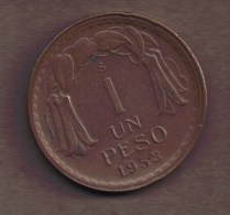 CHILE 1 Peso 1953  Short 5 O'Higgins - Chili