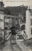 CARTE POSTALE ORIGINALE ANCIENNE ; LYON ; FUNICULAIRE DE SAINT JUST ET DE FOURVIERES ; ANIMEE ; RHONE (69) - Funicular Railway