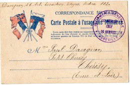 TB 546 - MILITARIA - Carte - Franchise Militaire - Soldat DAVIGNON Au 26e Rgt Artillerie SP 102 - ABBEVILLE - CHERISY - Lettres & Documents