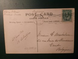 47/799M     CP  CANADA POUR LA BELG.  1908 - Cartas & Documentos