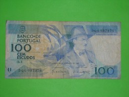 Portugal,cem Escudos,100,banknote,paper Money,bill,geld,slightly Damaged - Portugal