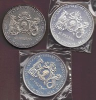 SAINT HELENA LOT 3 X 1 CROWN  1978 Coronation Jubilee  ARGENT SILVER NICKEL - Sant'Elena