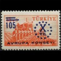 TURKEY 1959 - Scott# 1440 Europe Council Opt. Set Of 1 MNH (XQ360) - Unused Stamps