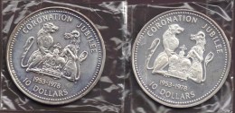 COOK ISLANDS LOT  2 X 10 DOLLARS 1978 Coronation Jubilee  ARGENT 	Silver 0.925 KM# 21 - Isole Cook