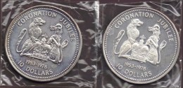 COOK ISLANDS LOT  2 X 10 DOLLARS 1978 Coronation Jubilee  ARGENT 	Silver 0.925 KM# 21 - Islas Cook