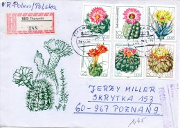 RDA. N°2445-50 De 1983 Sur Enveloppe Ayant Circulé. Cactus. - Sukkulenten