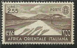 AFRICA ORIENTALE ITALIANA EASTERN ITALIAN AOI 1938 SOGGETTI VARI LIRE 2,55 MNH BEN CENTRATO - Africa Orientale Italiana