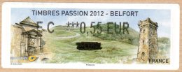 VIGNETTE LISA    " TIMBRES PASSION 2012 "  BELFORT    0.55 Euros  (sur Fragment) - 2010-... Illustrated Franking Labels