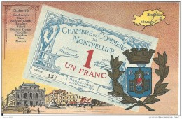 < (34) Montpellier Hérault .. Carte Postale Billet Nécessite Un Franc Chambre De Commerce .. TTB - Bons & Nécessité